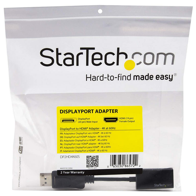 Detalle de Startech Adaptador DisplayPort a HDMI UltraHD 4K