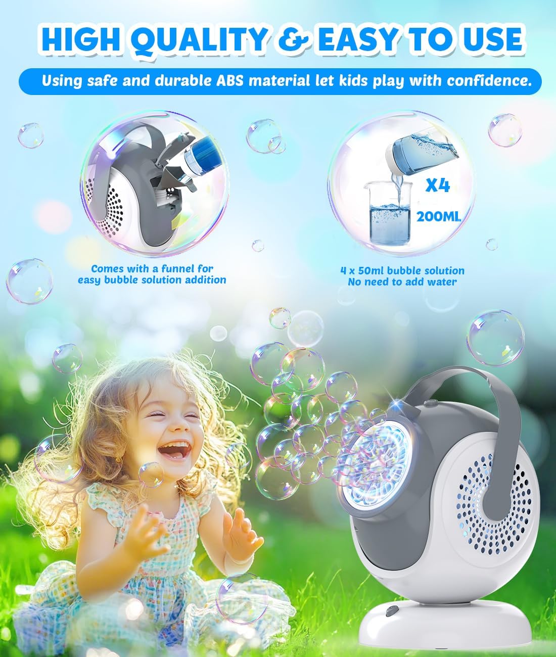 Thumbnail 5 de Rechargeable Bubble Machine with 360° Rotation
