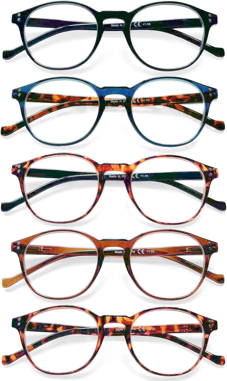 Thumbnail 6 de NORPERWIS 5 Pairs Reading Glasses: Standard Fit with Spring Hinges (2.75x, 5 Colors) for Men and Women
