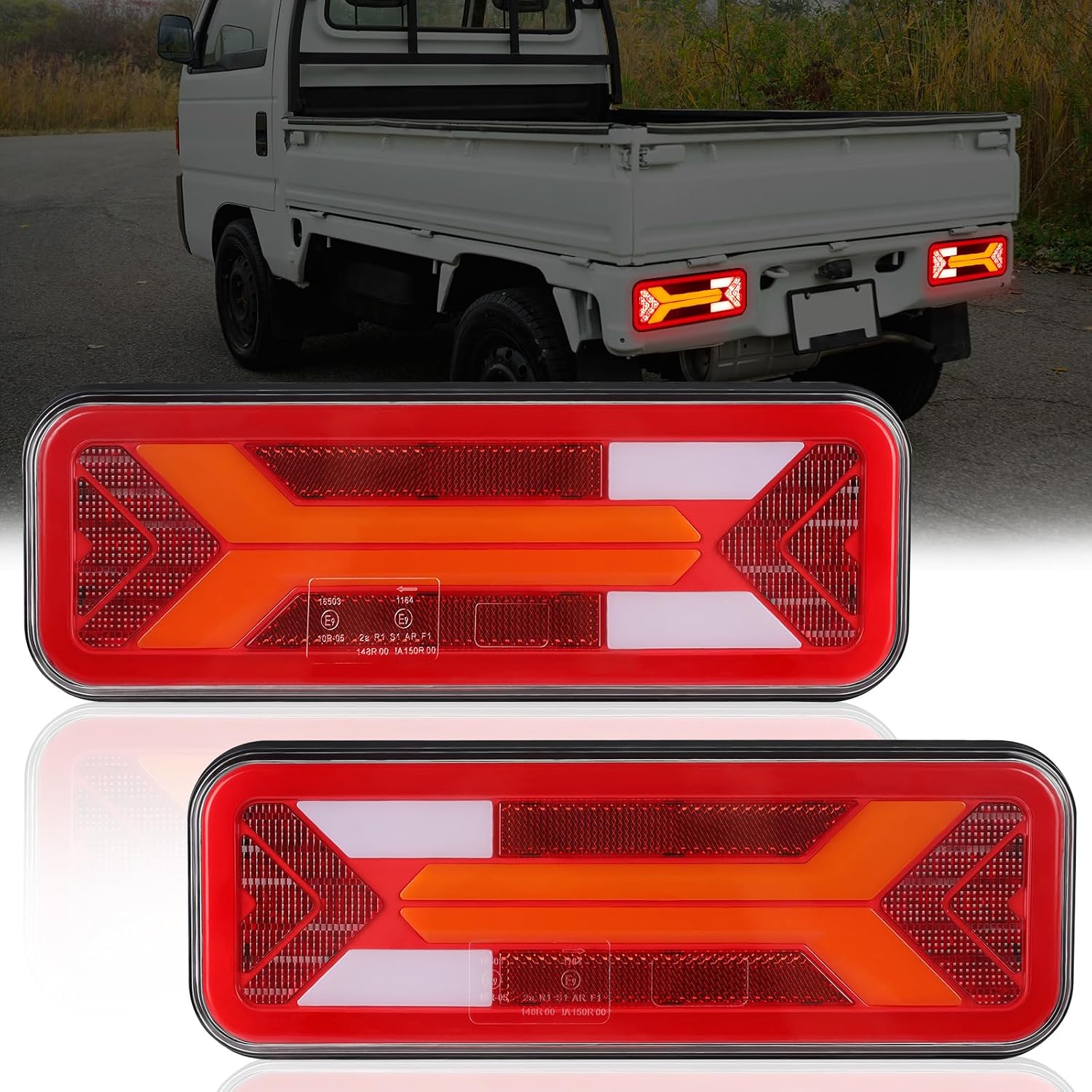 Yinaolan LED Trailer Lights Rear 12V – 2 Pack: Waterproof, 5 Functions