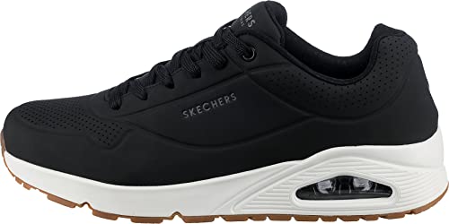 Detalle 2 de Skechers Uno Stand On Air para hombre — Dark Black Durabuck Trim, talla 42.5 EU