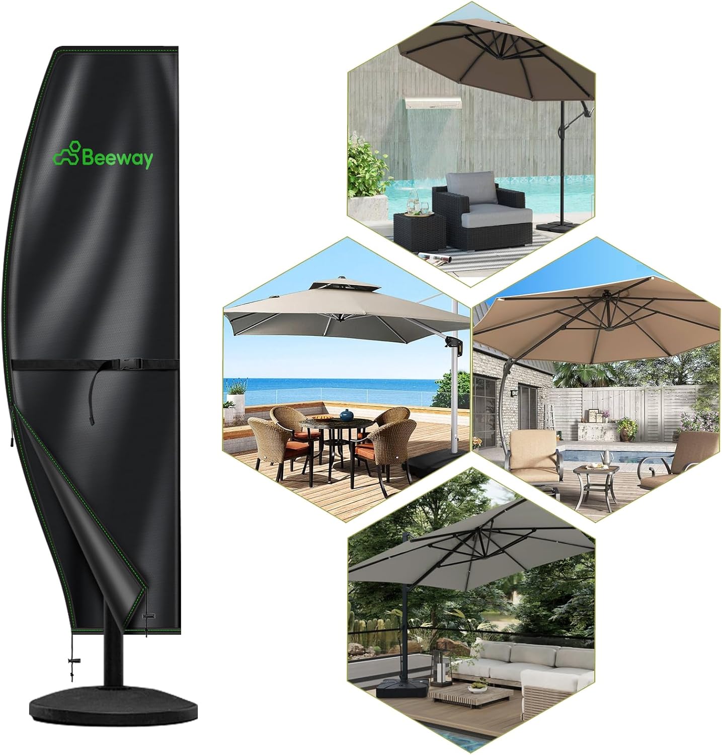 Thumbnail 5 de BEEWAY Garden Parasol Cover 205cm ☂
