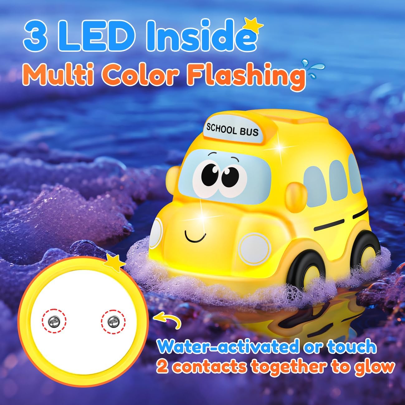 Thumbnail 2 de 6 Packs Car Light Up Bath Toys for 1–3 Year Olds