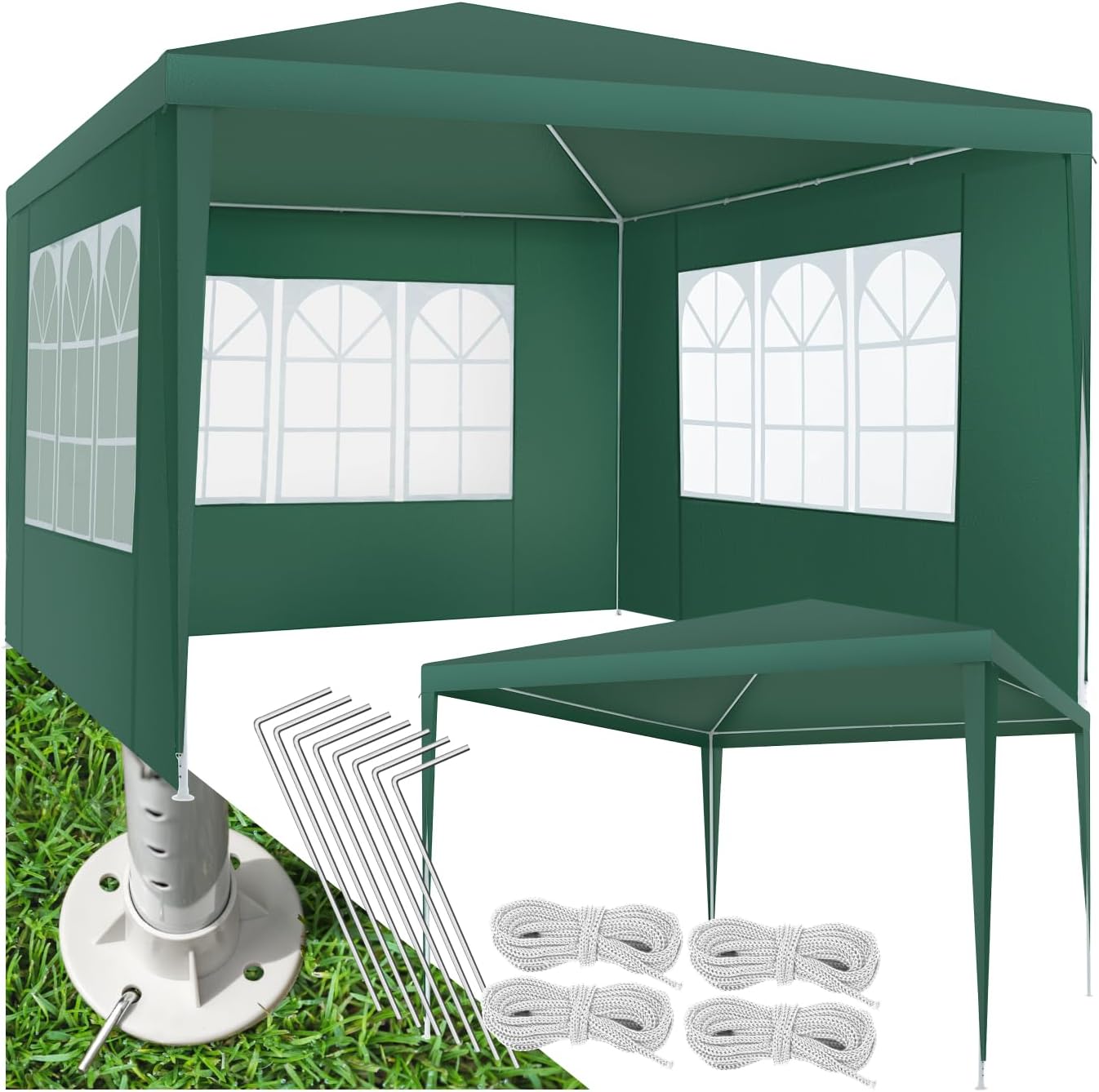 Detalle de tectake Barinas 405964-3 paviljong 3 x 3 m med avtagbara sidodelar