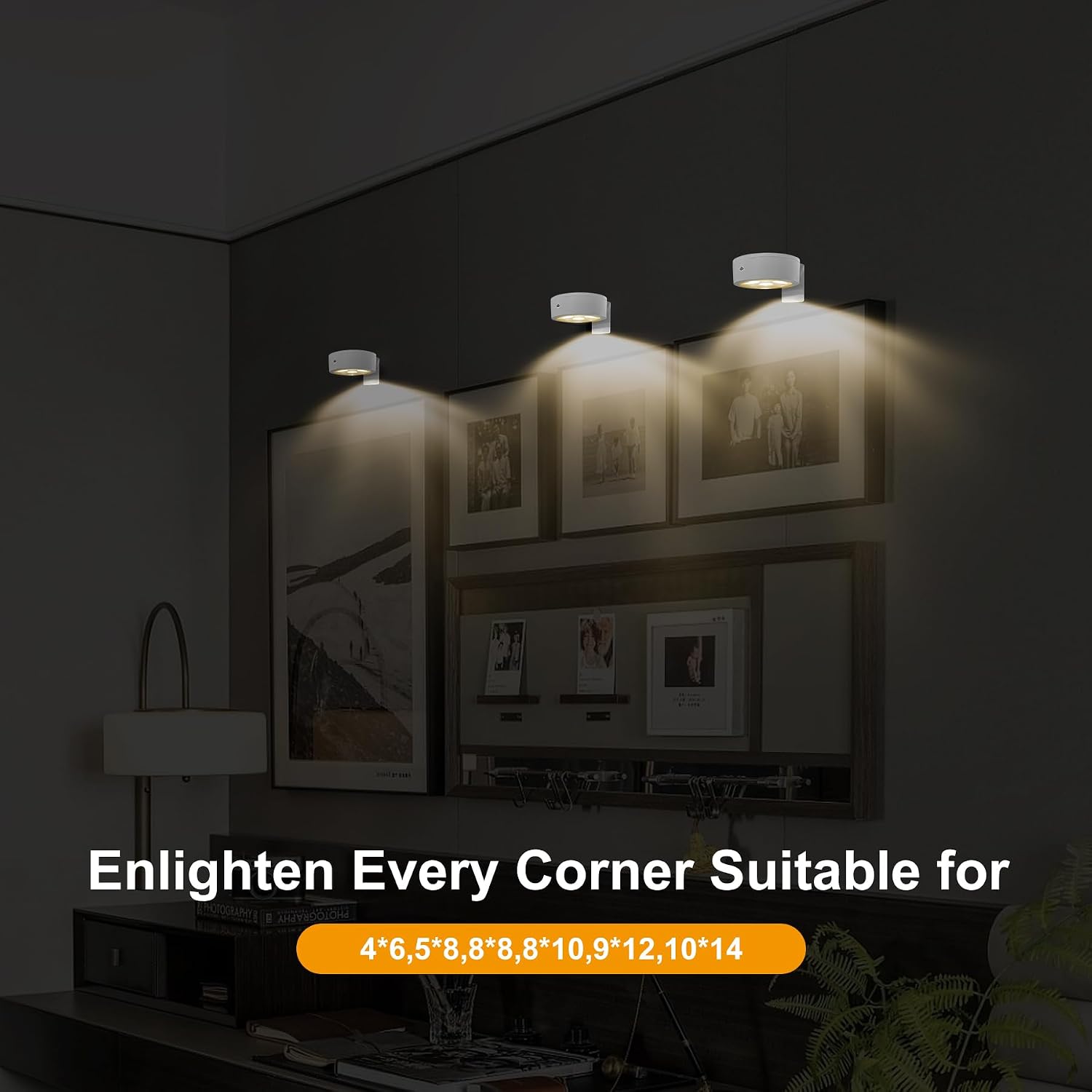 Detalle 2 de Xuolder Battery-Operated Picture Lights 3-Pack