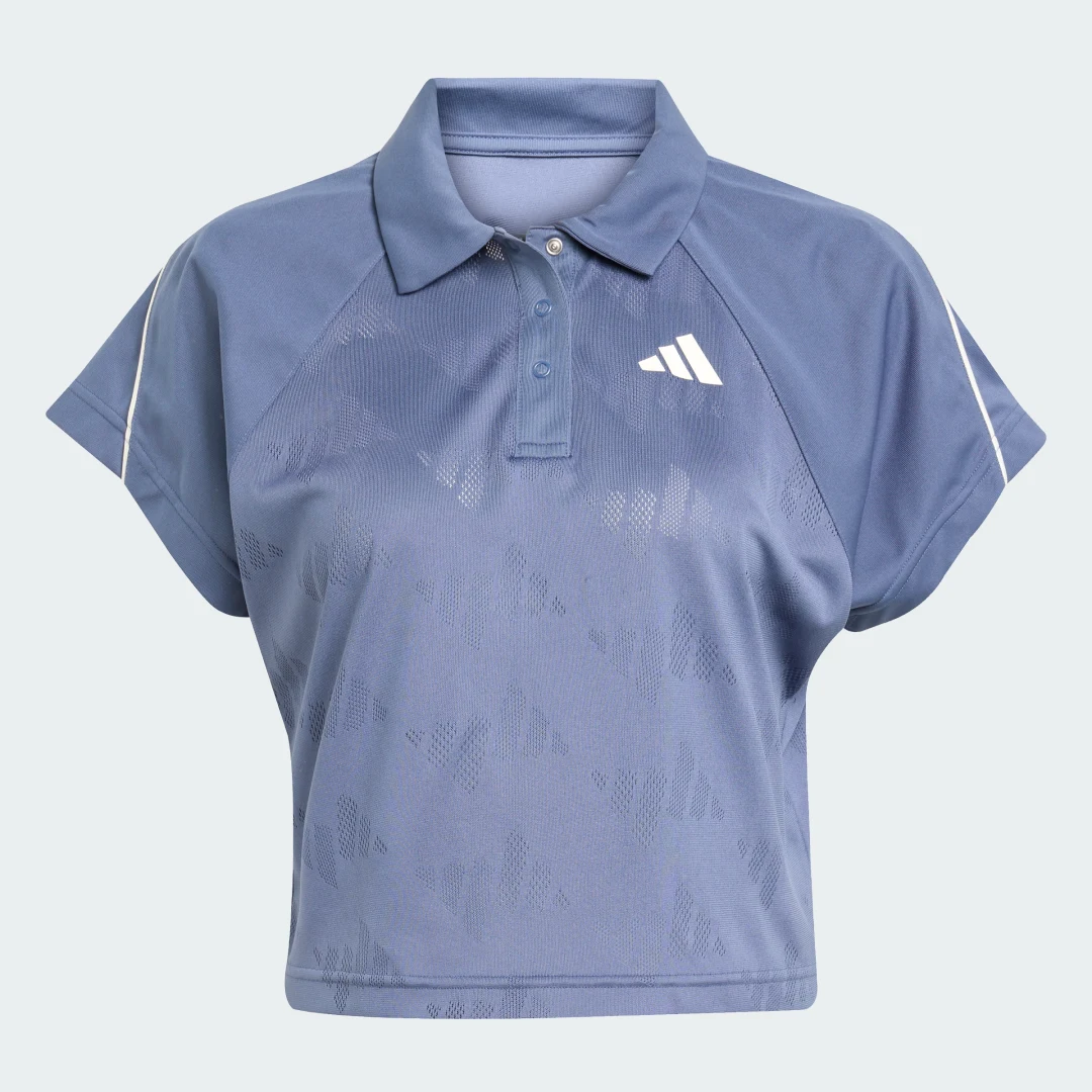 Thumbnail 3 de Camiseta Stadium 3 bandas Tennis Inspired Jacquard Polo de Adidas – Azul