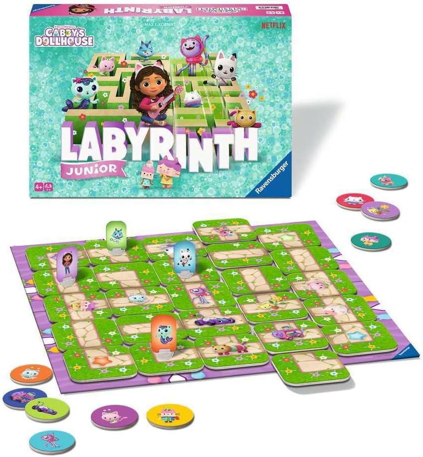 Detalle de Ravensburger Gabby's Dollhouse Labyrinthe Junior – Labyrinthe Moving pour enfants dès 4 ans, édition Rose 2024