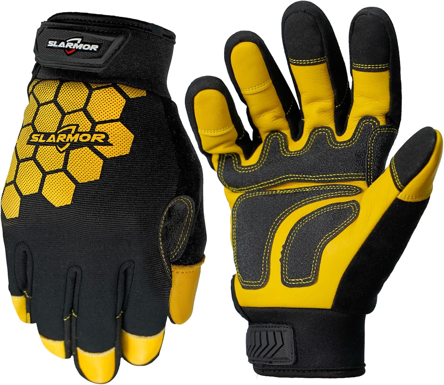 Detalle de SLARMOR Winter Work Gloves with 100g Thinsulate, Cowhide Palm and Touchscreen Fingers