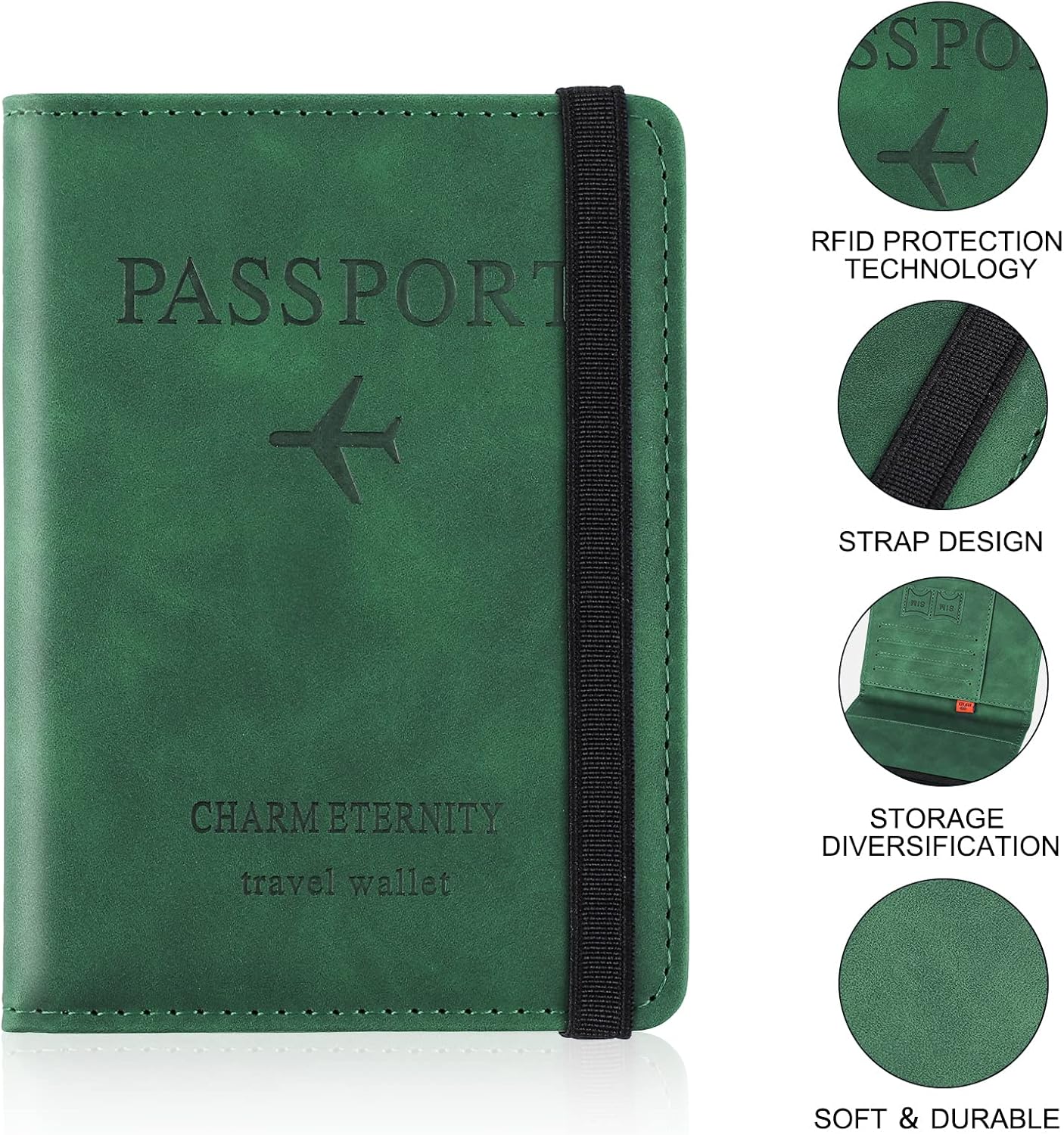 Detalle 2 de Sciphylia Porta passaporto RFID verde