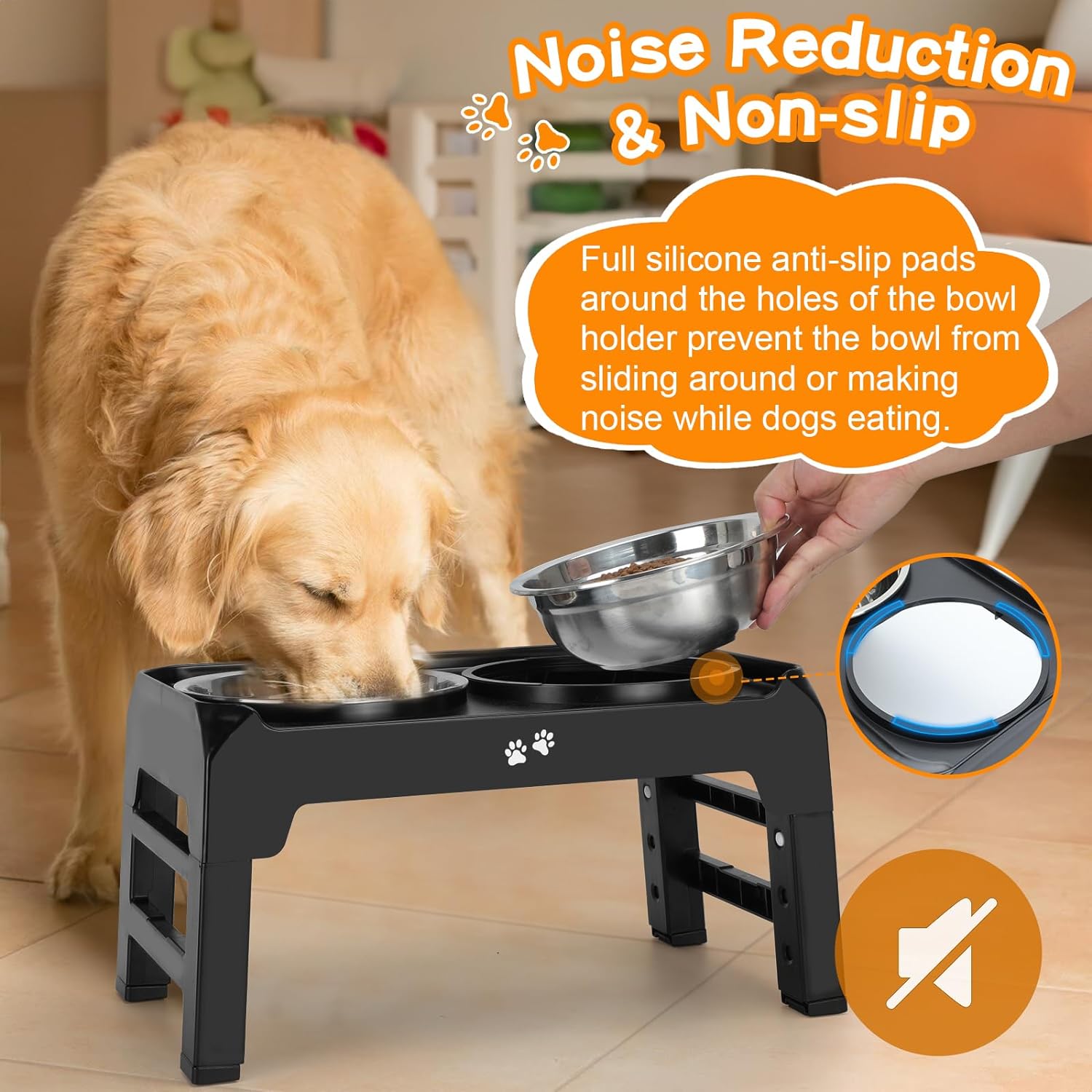 Thumbnail 4 de COMESOON DB-W01 Elevated Dog Bowls 4 Heights