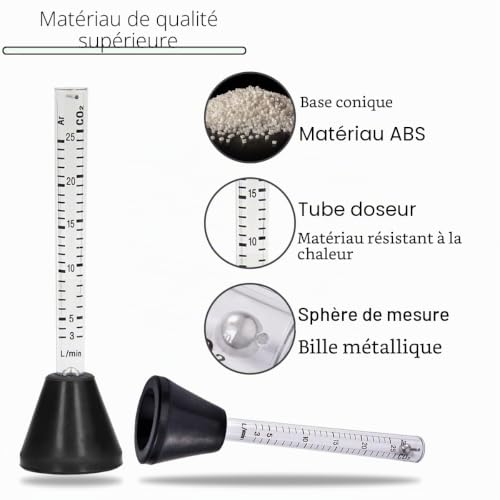 Detalle de EATBALE Débitmètre gaz Argon CO2 pour torches TIG/MIG – 0–25 L/min (paire)