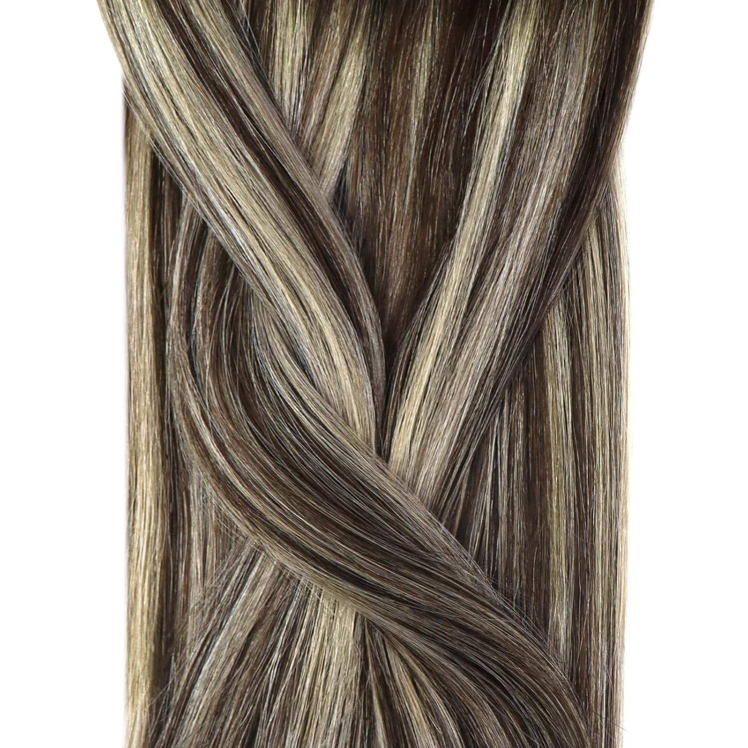 Thumbnail 6 de YoungSee Echthaar Microring Extensions Ombre 45 cm – Dunkelbraun/Aschblond, Remy Glatt