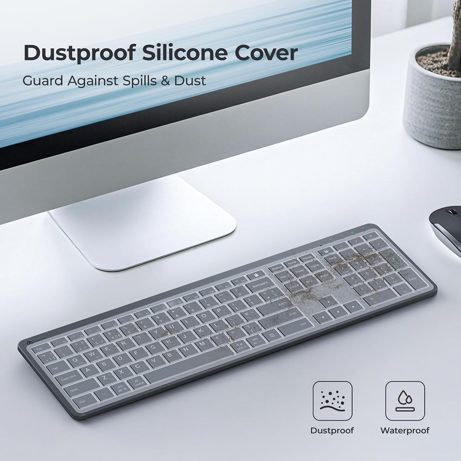Thumbnail 6 de iClever Wireless Keyboard and Mouse Set: Full-Size, Quiet, Rechargeable with Numeric Keypad