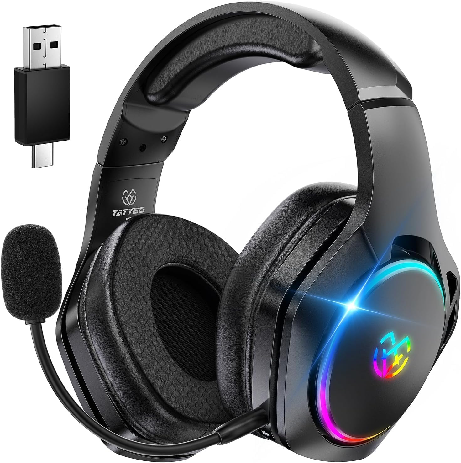 Thumbnail 6 de Tatybo 2.4GHz Wireless Gaming Headsets with 7.1 Surround Sound for PS5/PS4/PC