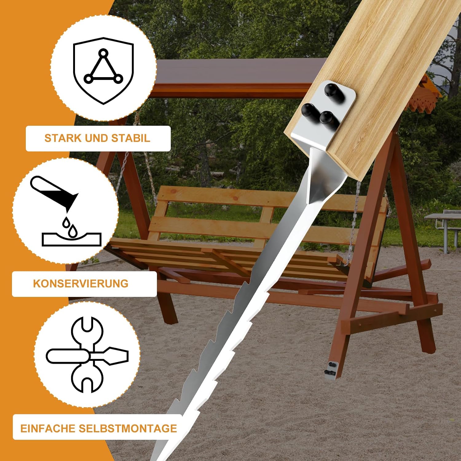 Thumbnail 5 de Nomiou 4pcs Fence Post Anchor 38 cm