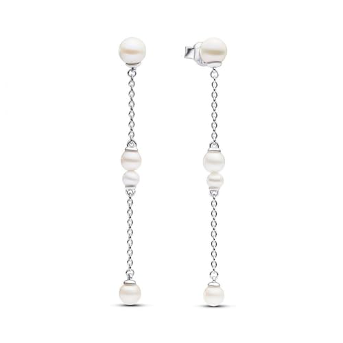 Detalle de Pandora Boucles d'oreilles 293152C01 – perles d'eau douce traitées sur argent 925