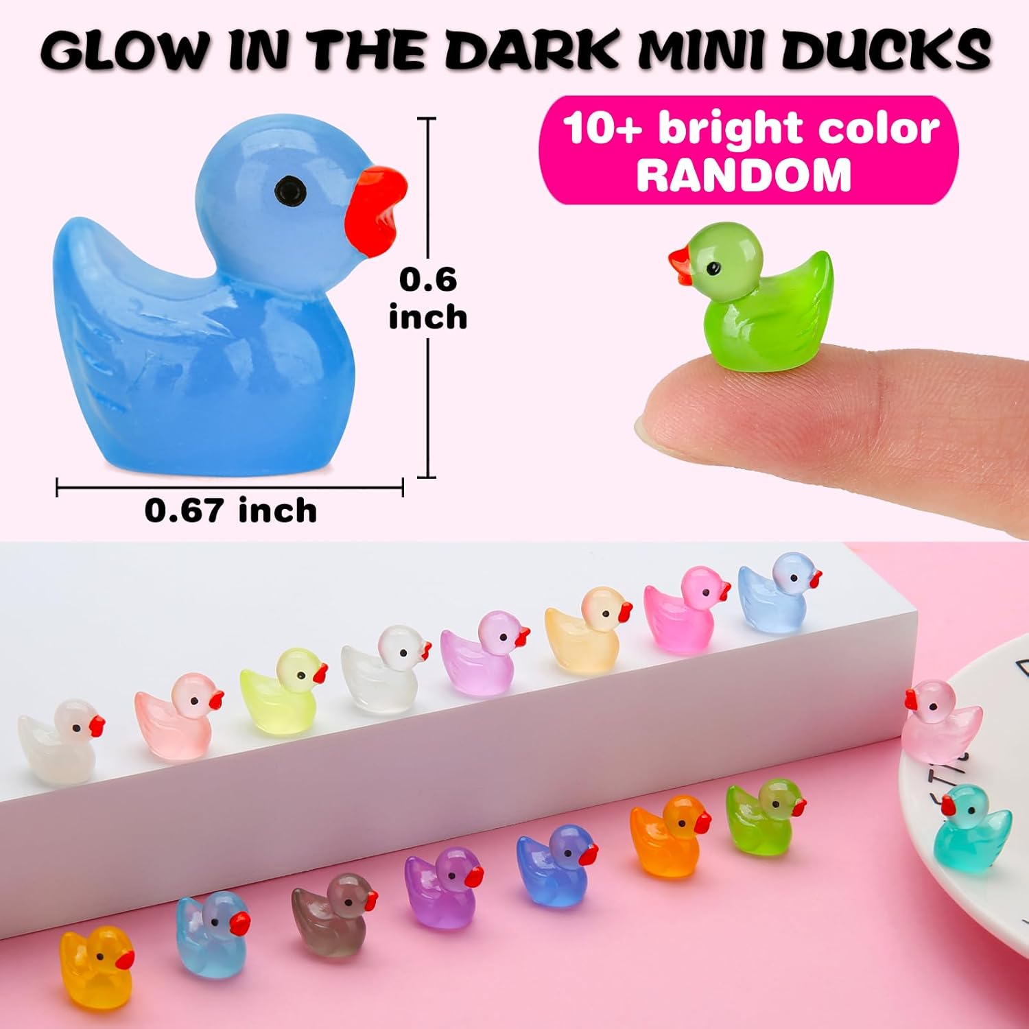 Detalle 2 de GWAHSA 240pcs Luminous Mini Ducks 🦆