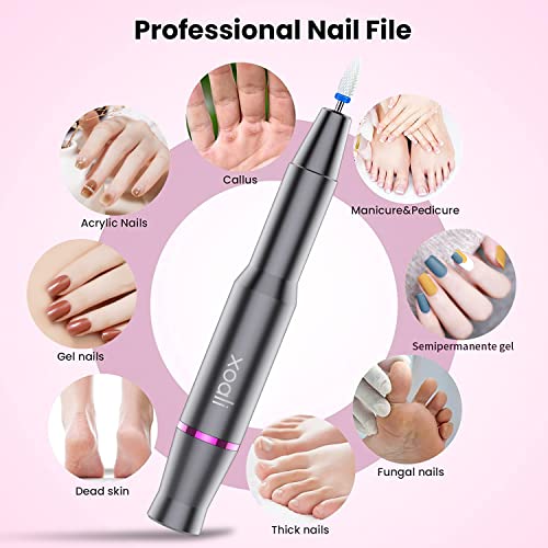 Thumbnail 4 de Xoali Ponceuse pour Ongles Professionnelle 25000tr/min Gris Foncé, avec Fil – kit 12-en-1