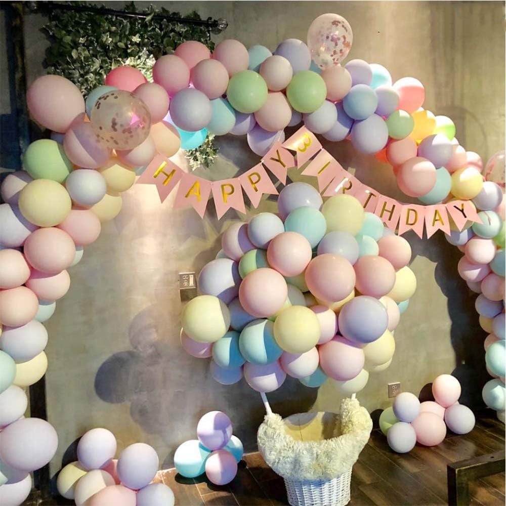 Detalle 2 de 100 Pack 10 Inch Mixed Color Balloons: Thick, Pastel Macaron Latex for Party Decor