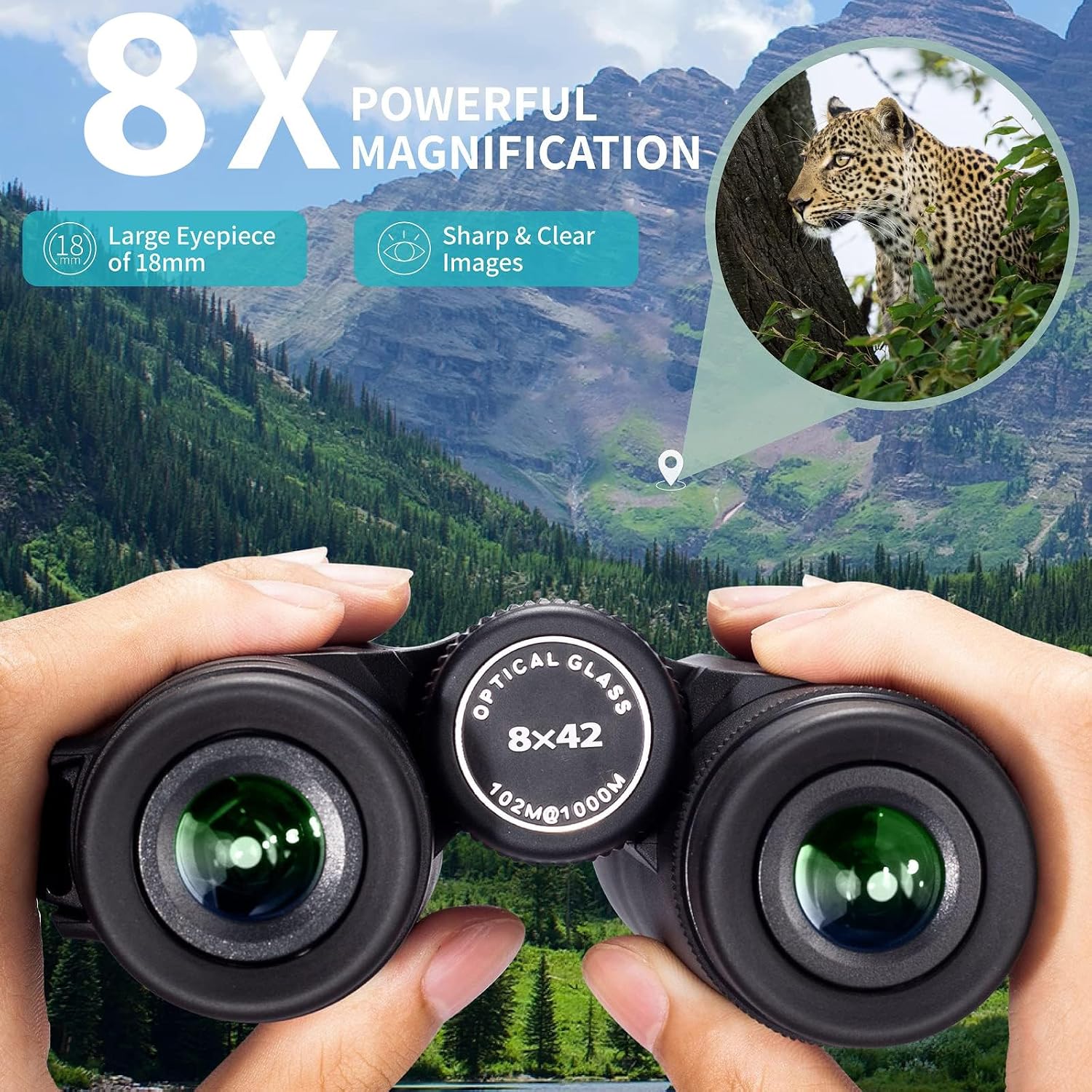 Thumbnail 2 de Gosky 8x42 Roof Prism Binoculars for Adults — Waterproof, with Phone Mount and Tripod