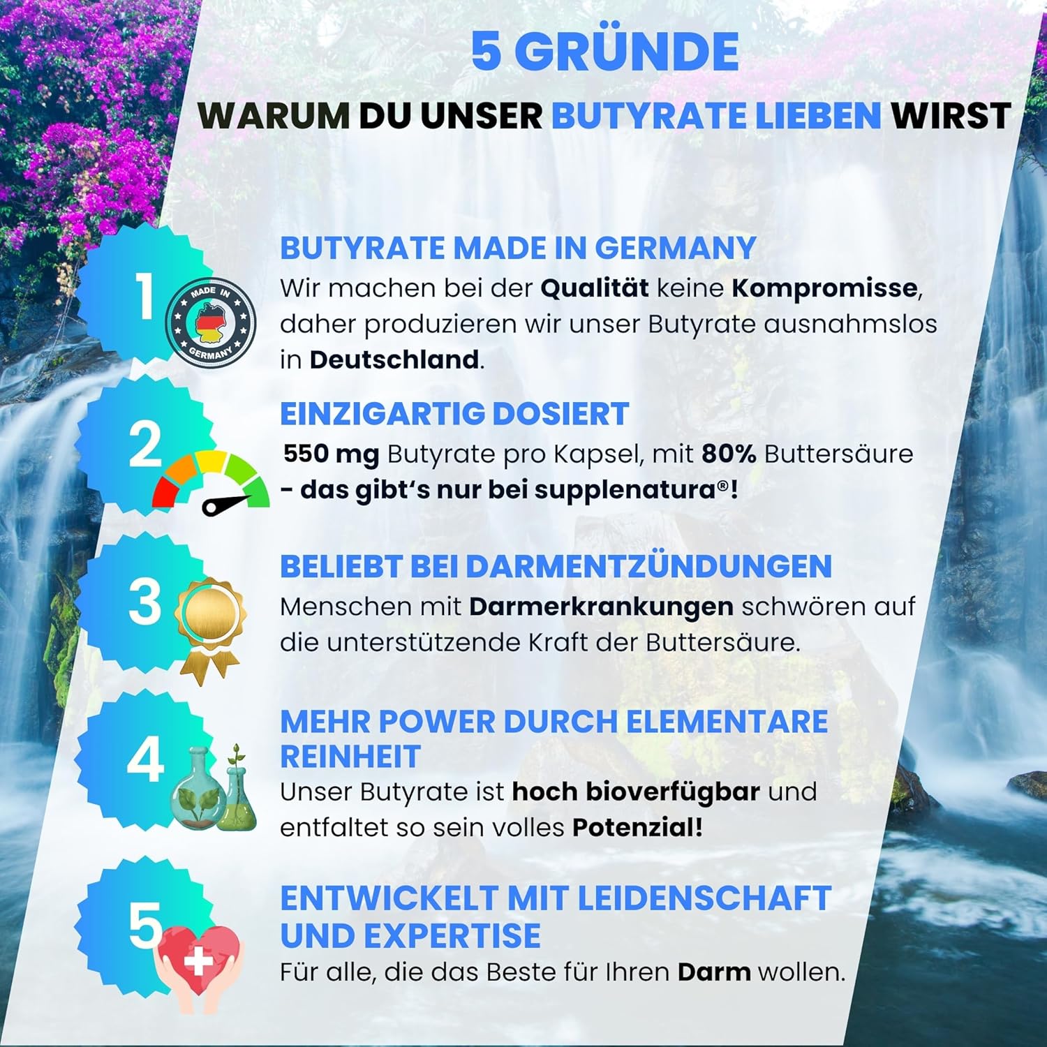 Detalle 2 de supplenatura Butyrate Kapseln 180 Stück