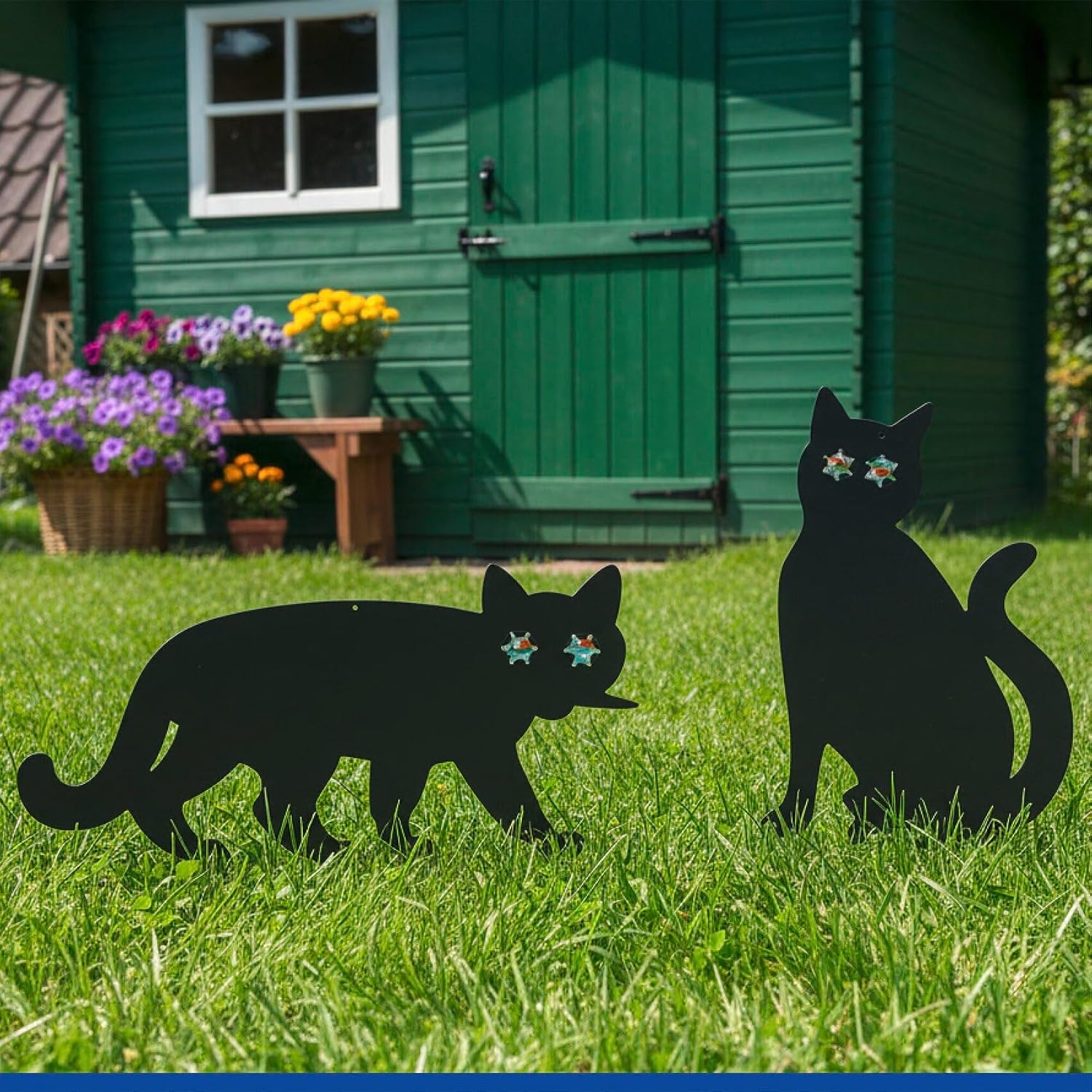 Detalle de Maximex Spaventapasseri gatti, set da 2 – deterrente visivo per il giardino