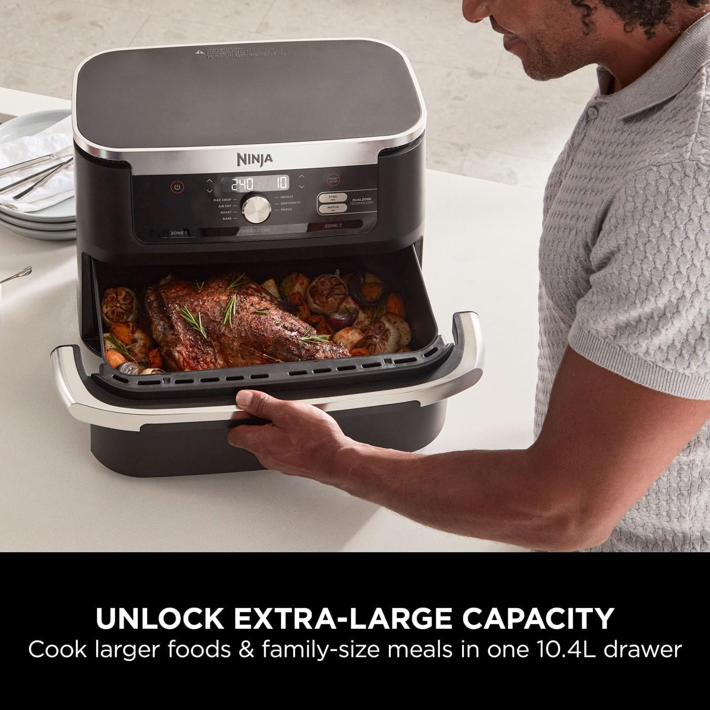 Detalle 2 de Ninja Foodi AF500UK FlexDrawer 10.4L dual-zone air fryer