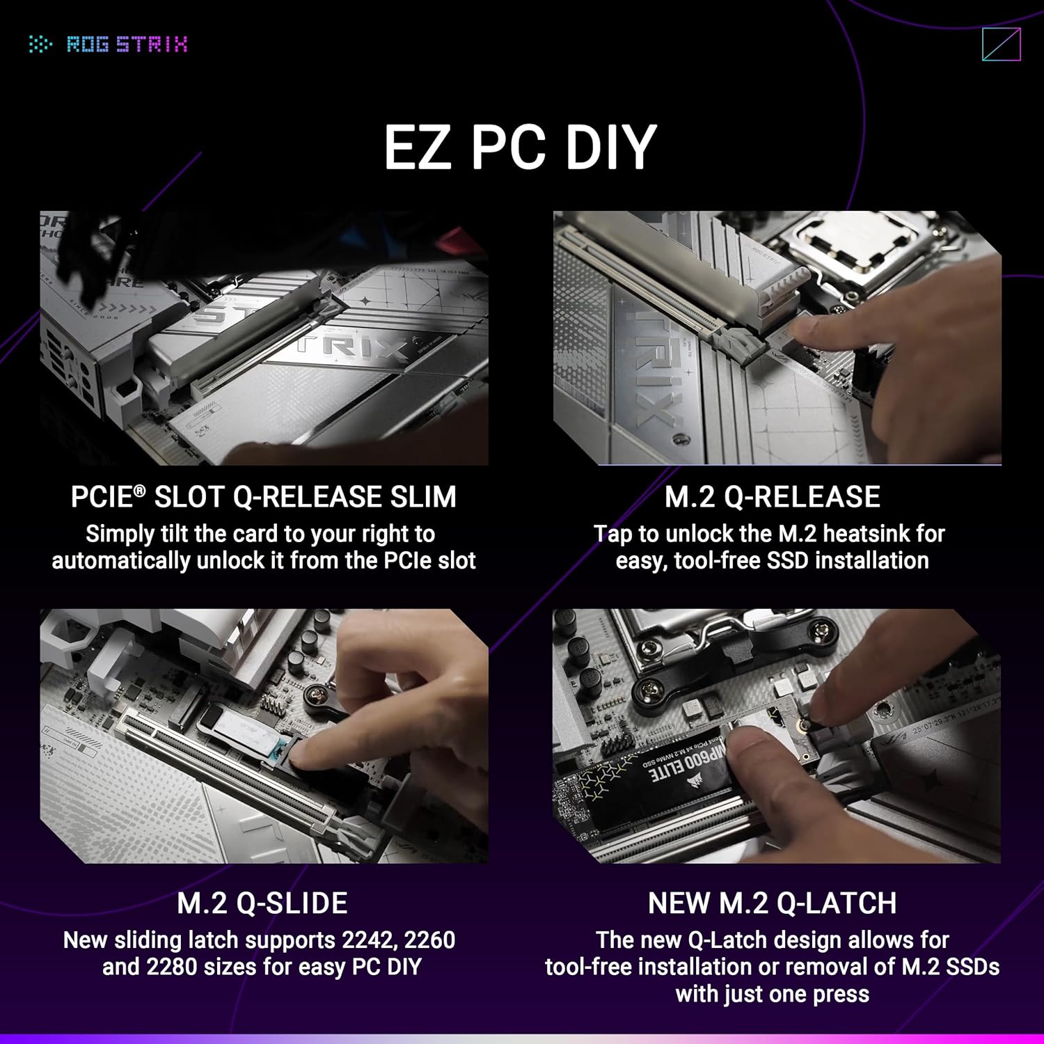 Detalle 1 de ASUS ROG Strix X870-A Gaming WiFi motherboard PCIe 5.0