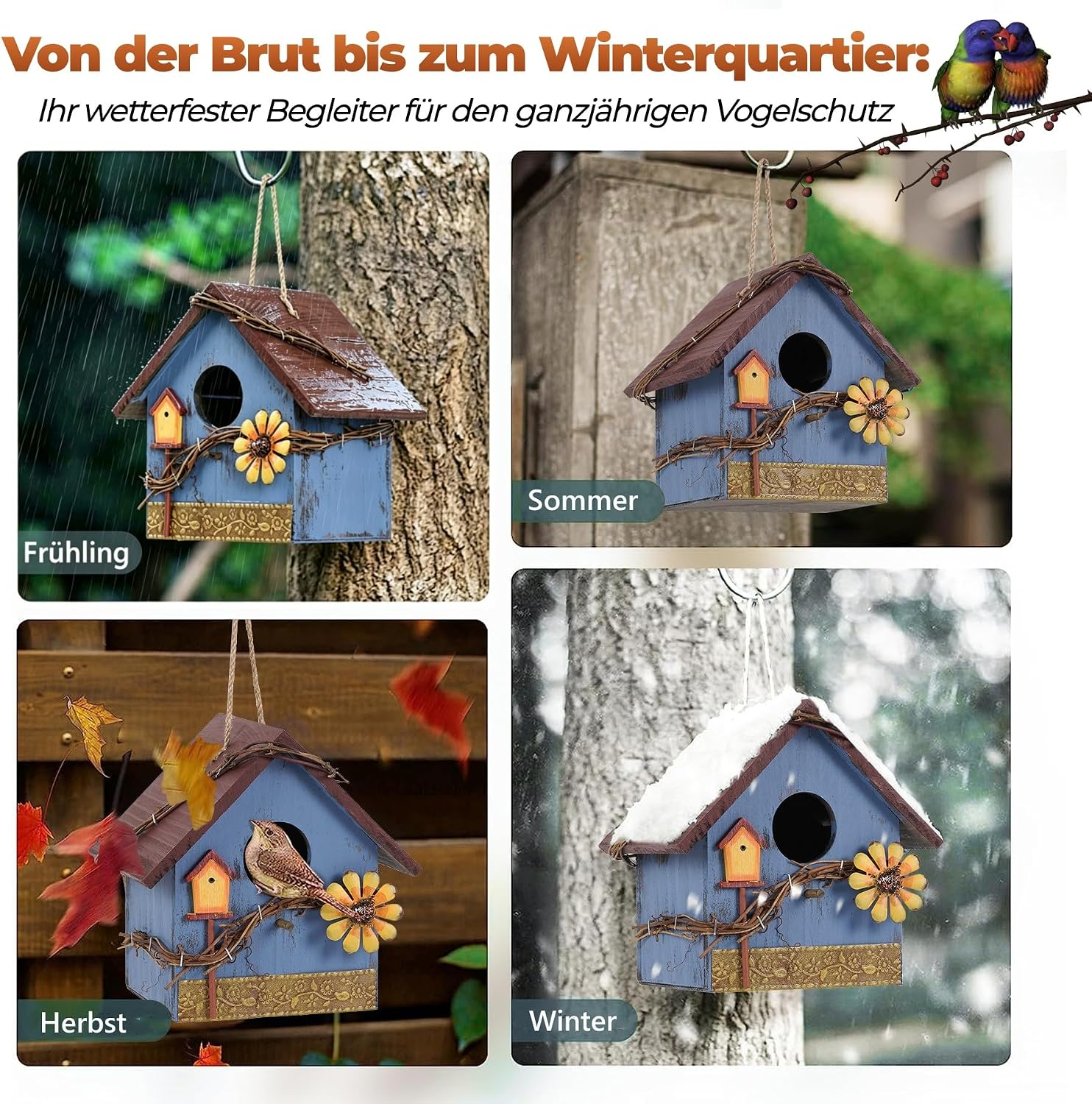 Detalle 2 de JUJOYBD Vogelhaus Nistkasten Meisen