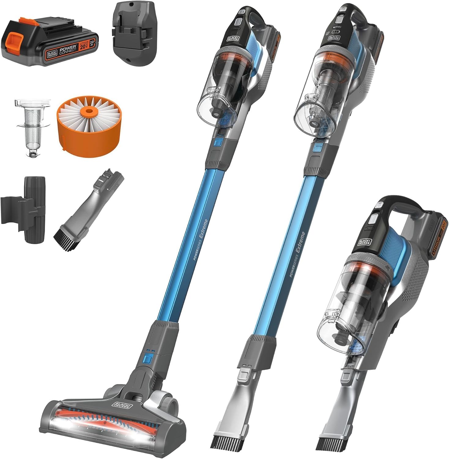 Detalle de BLACK+DECKER Powerseries Extreme BSV2020G Cordless Stick Vacuum, 20V