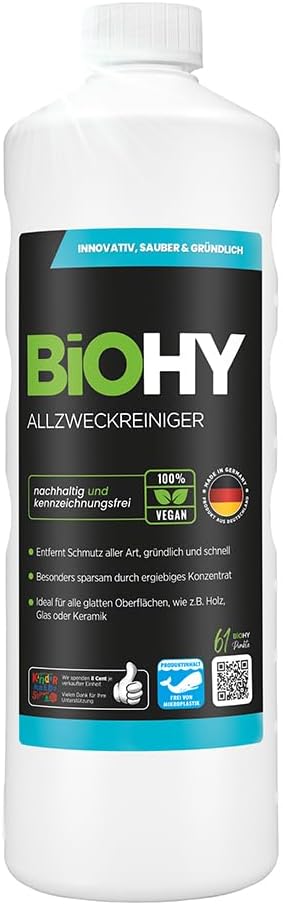 Detalle de BiOHY Allzweckreiniger (1L) – Bodenreiniger Konzentrat für Parkett, Fliesen & Hartböden
