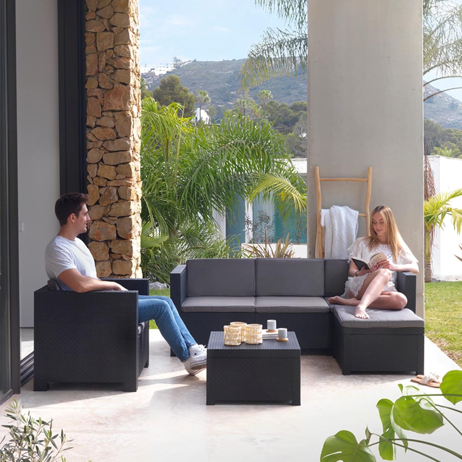 Thumbnail 6 de SP Berner - Shaf Manhattan: Set de Muebles de Exterior para 5 plazas en grafito, fabricado en España con materiales reciclados