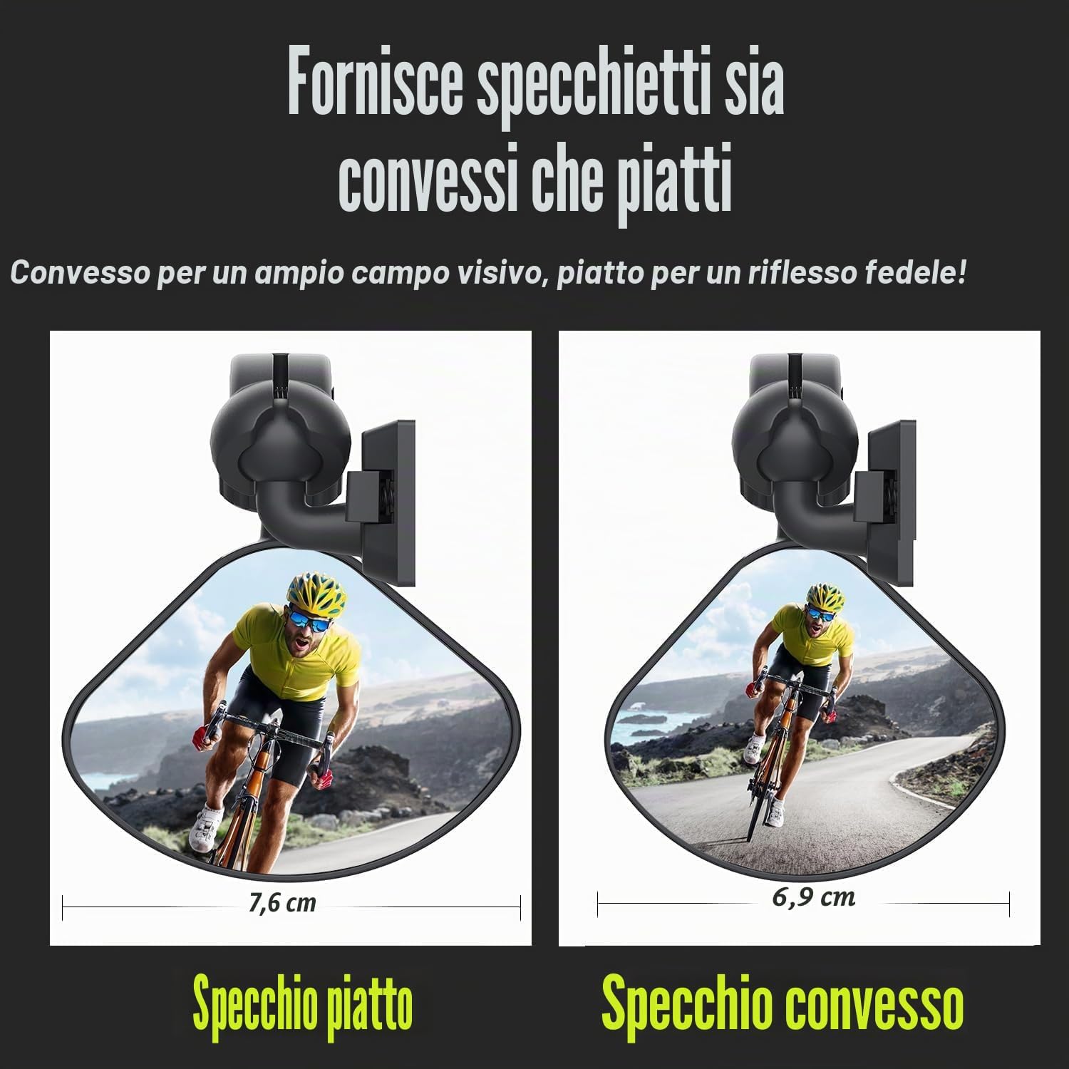 Detalle de PidZoom Specchietto retrovisore per casco bici: regolabile a 540° e facilmente ripiegabile