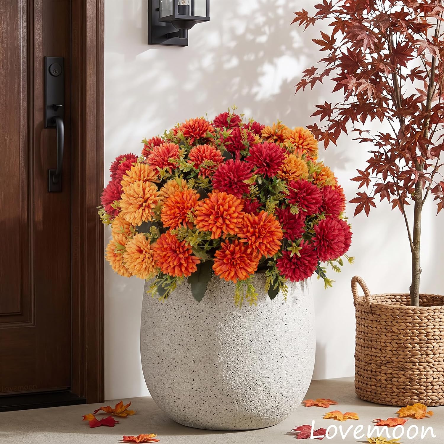 Thumbnail 5 de lovemoon FALL MUMS Artificial Chrysanthemums, 12-Piece UV-Resistant Fall Decor