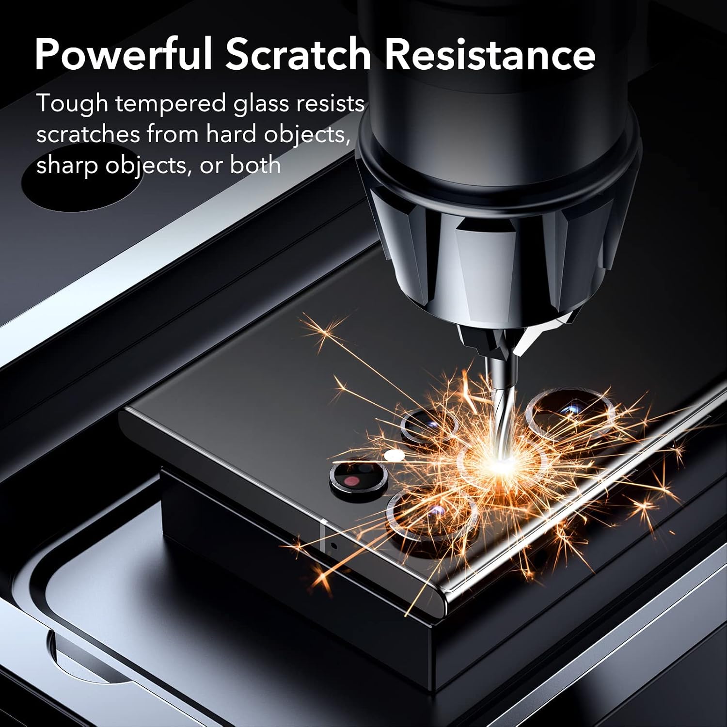 Detalle 2 de ESR Galaxy S23 Ultra Camera Lens Protector, 9H Tempered Glass, Black