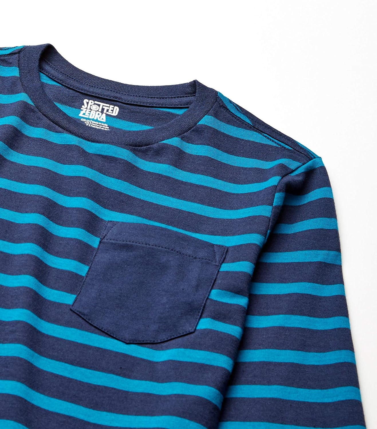 Detalle de Amazon Essentials T-Shirt maniche lunghe bambini e ragazzi – pacco da 5 (Mostri/Multicolore/Righe), 6-7 anni