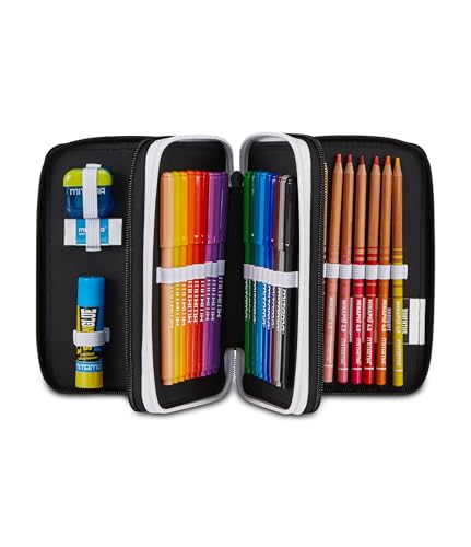 Detalle de Seven Juventus Astuccio 3 Zip: astuccio con tre scomparti e kit completo per scuola elementare e media