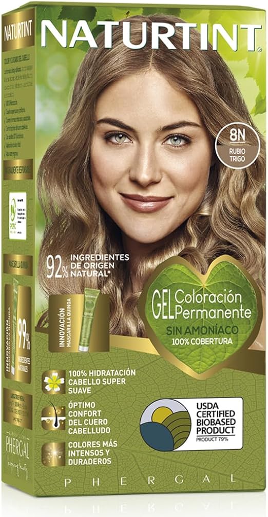 Detalle de NATURTINT Biobased Rubio Trigo 8N 🌿 Tinte Natural y Duradero