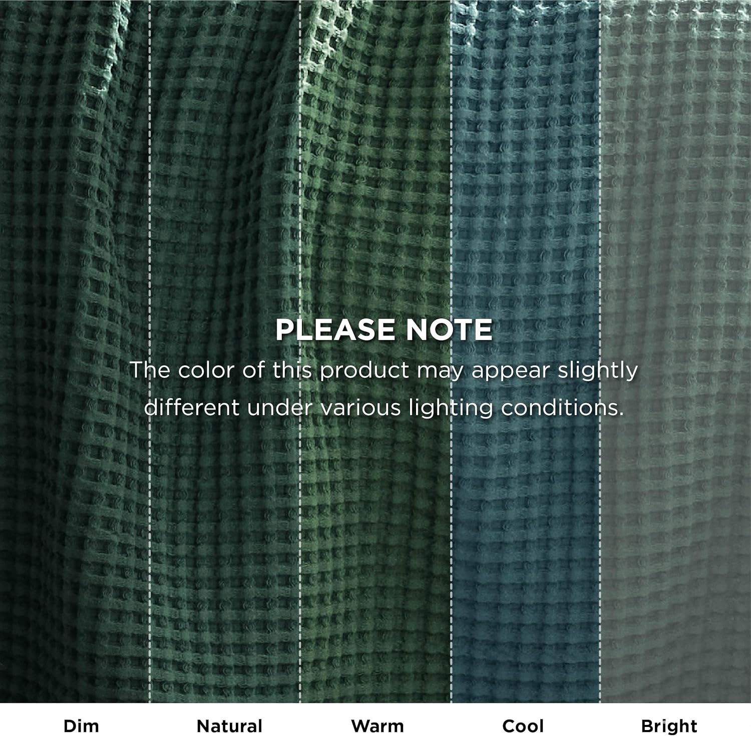 Thumbnail 6 de Bedsure King Cotton Waffle Blanket, Dark Green, 108" x 90