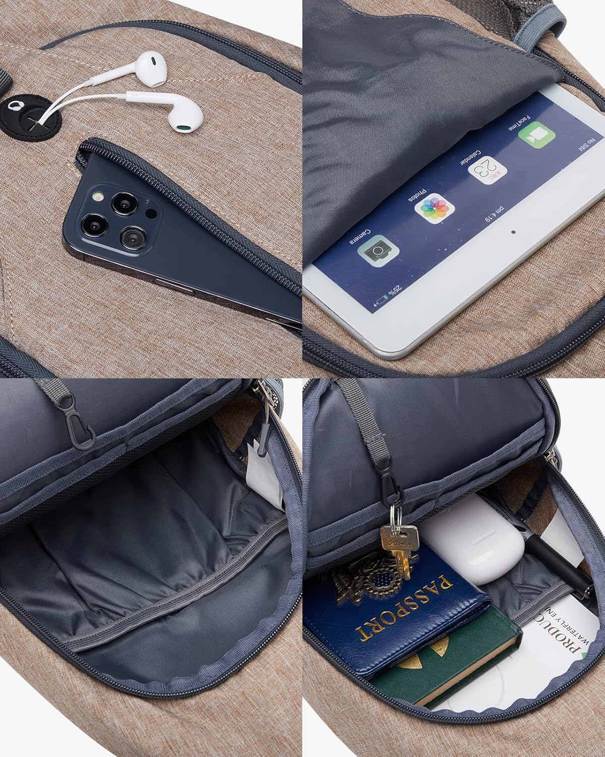 Detalle de WATERFLY Sling Rucksack / Sling Bag – verstellbarer Umhänge-Rucksackgurt für Wandern und Alltag