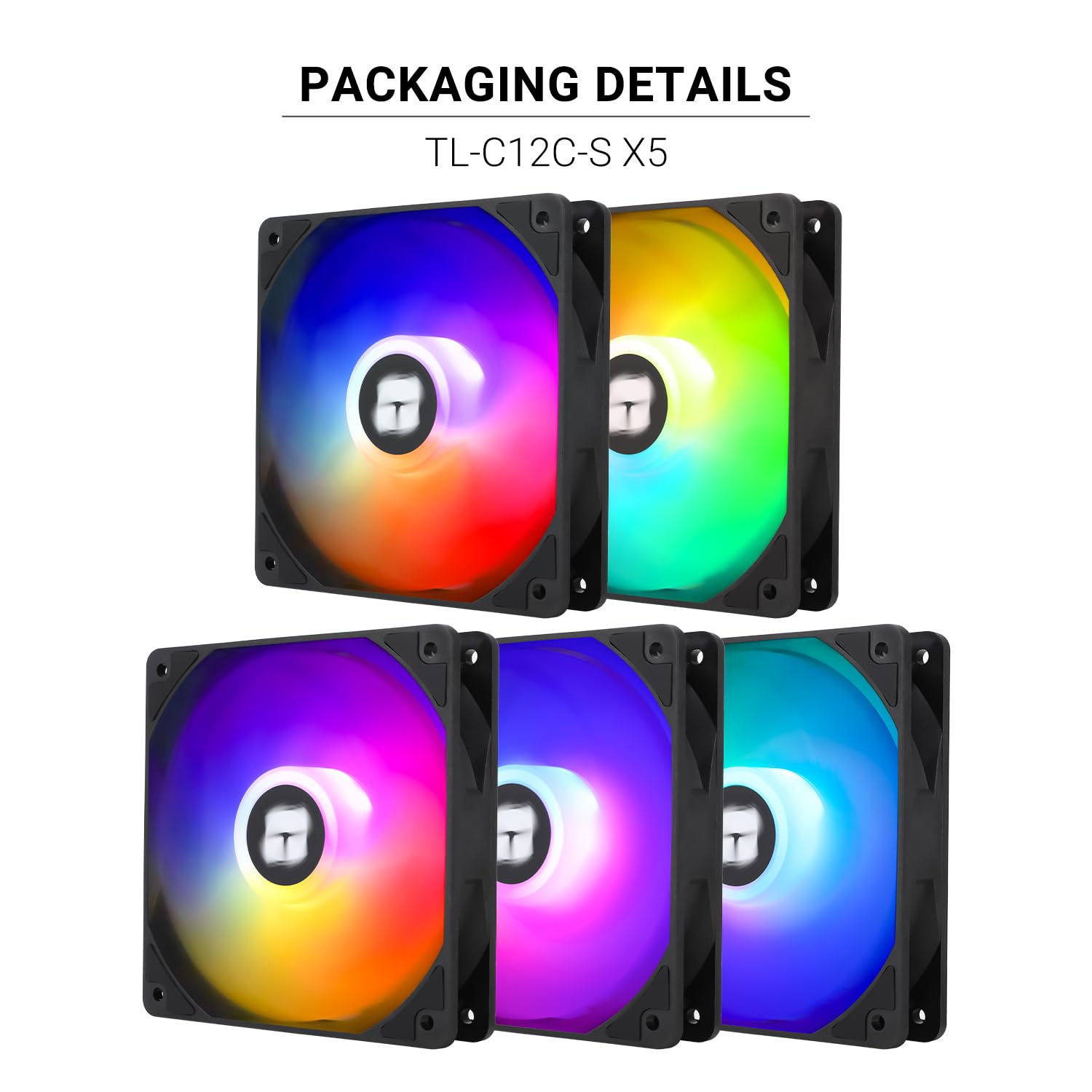 Detalle de Thermalright TL-C12C-S X5 120mm ARGB PWM CPU Fan (5-Pack)