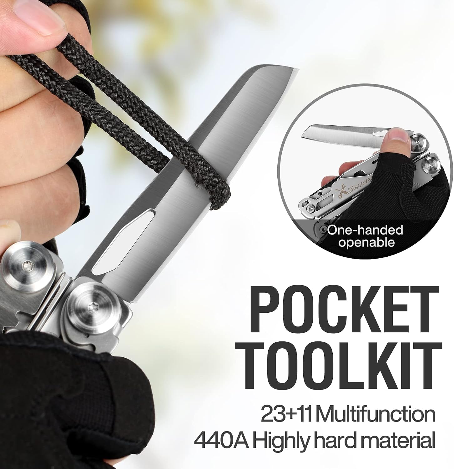 Detalle de MIAOKE 23 In 1 Multi-Tool multitool van 440A-roestvrij staal met 11 bits