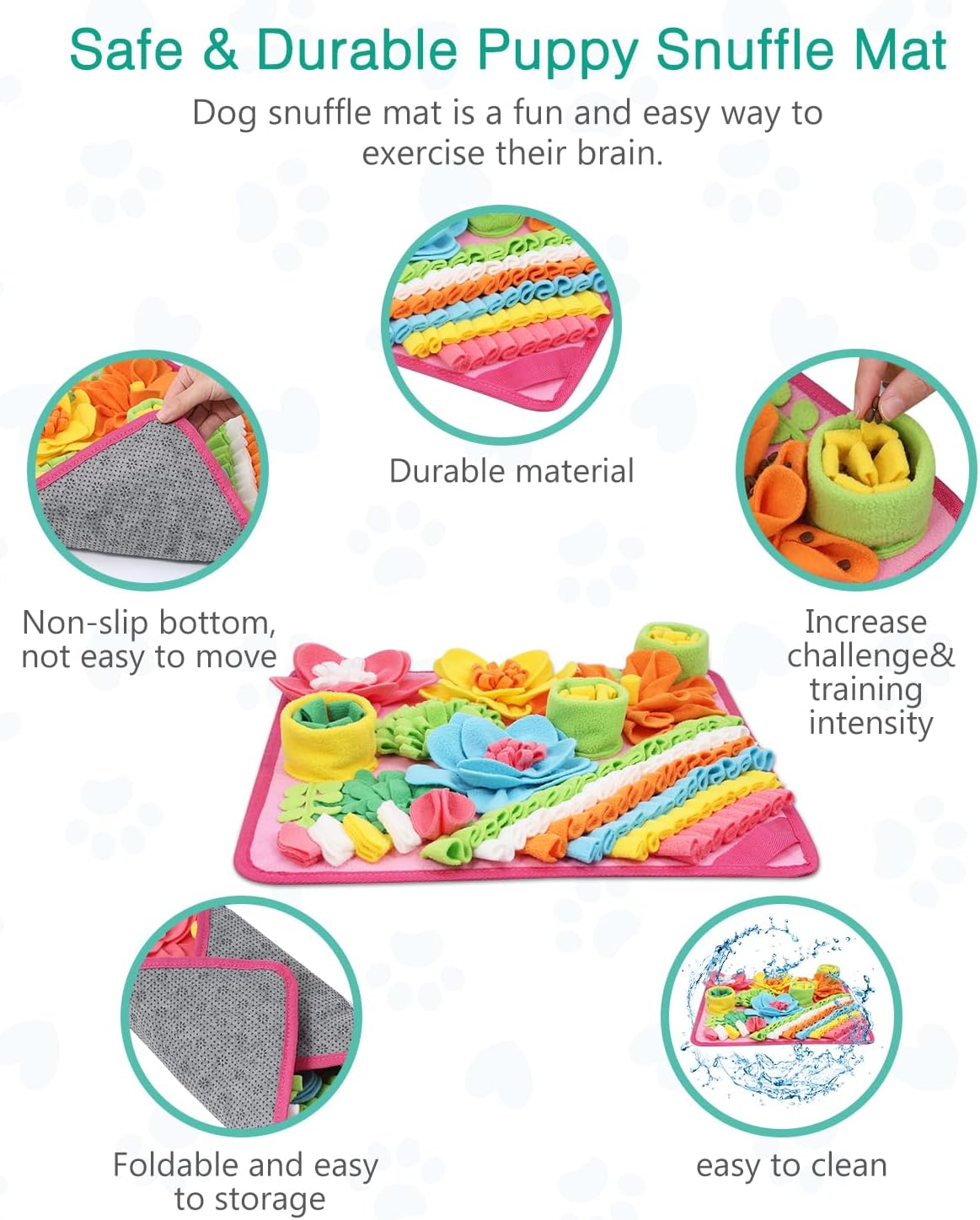 Thumbnail 2 de ORIA Snuffle Mat for Dogs: Interactive Feeding & Stress Relief for Small to Medium Dogs