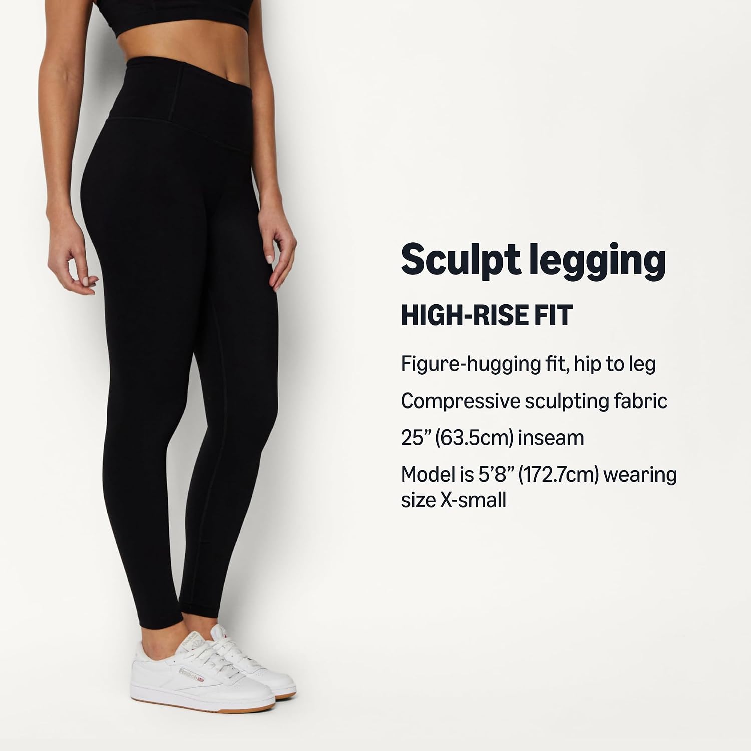 Detalle de Amazon Essentials Women's Power Sculpt High-Rise 7/8 Legging with 25” Inseam