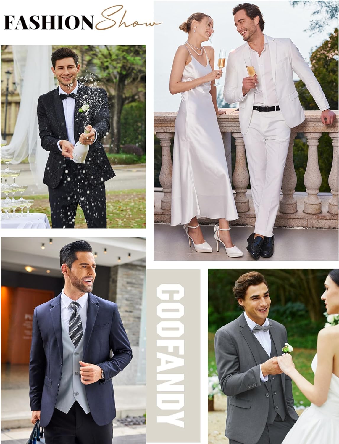 Thumbnail 5 de COOFANDY Men’s 2-Piece Classic Fit Suit (2-Button Blazer & Flat-Front Pants) for Wedding, Business & Prom