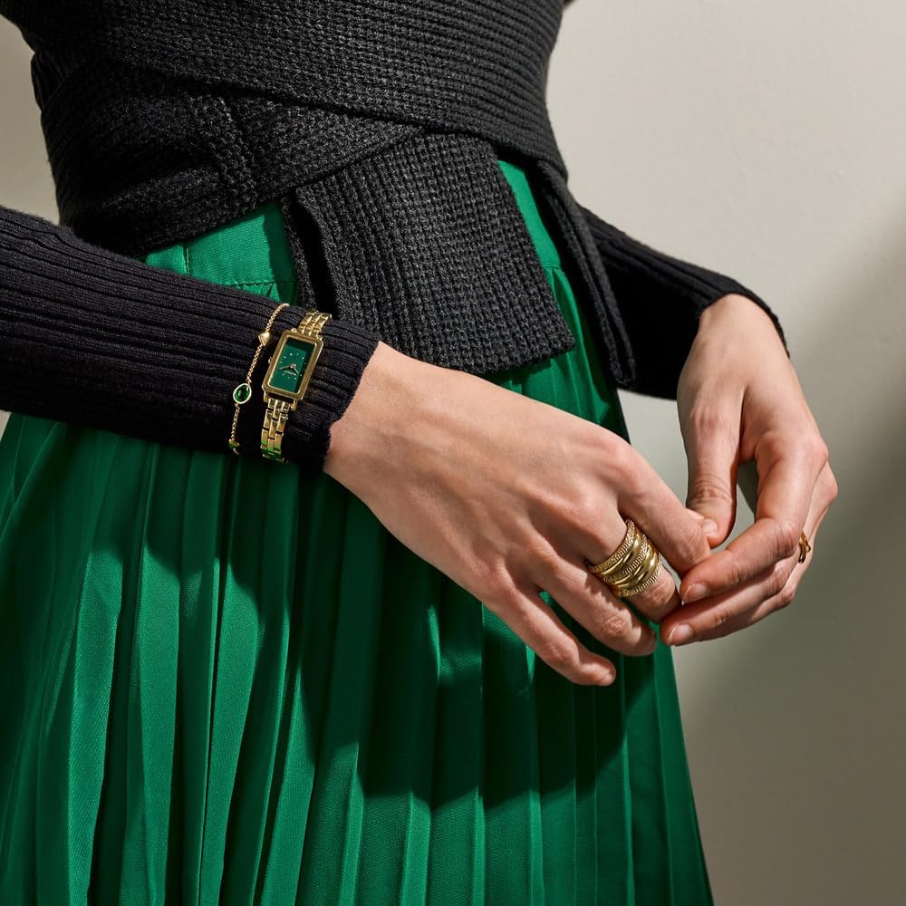 Detalle de Skagen Damenarmband aus Edelstahl mit Halbedelstein oder Messing – Schiebeverschluss