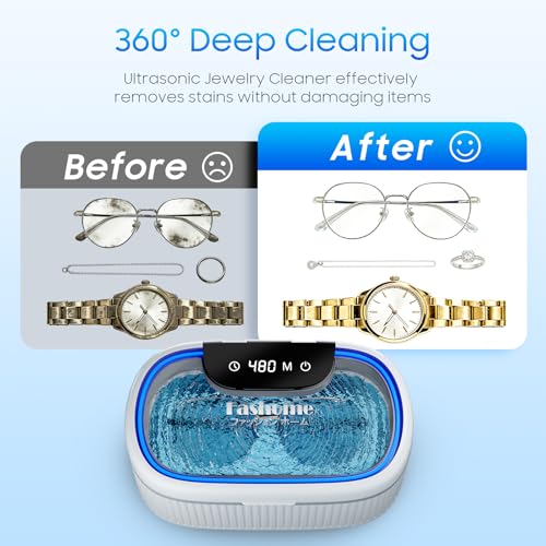 Detalle 2 de Fashome Ultrasonic Cleaner with 2 × 100ml Solutions, 550ml Tank