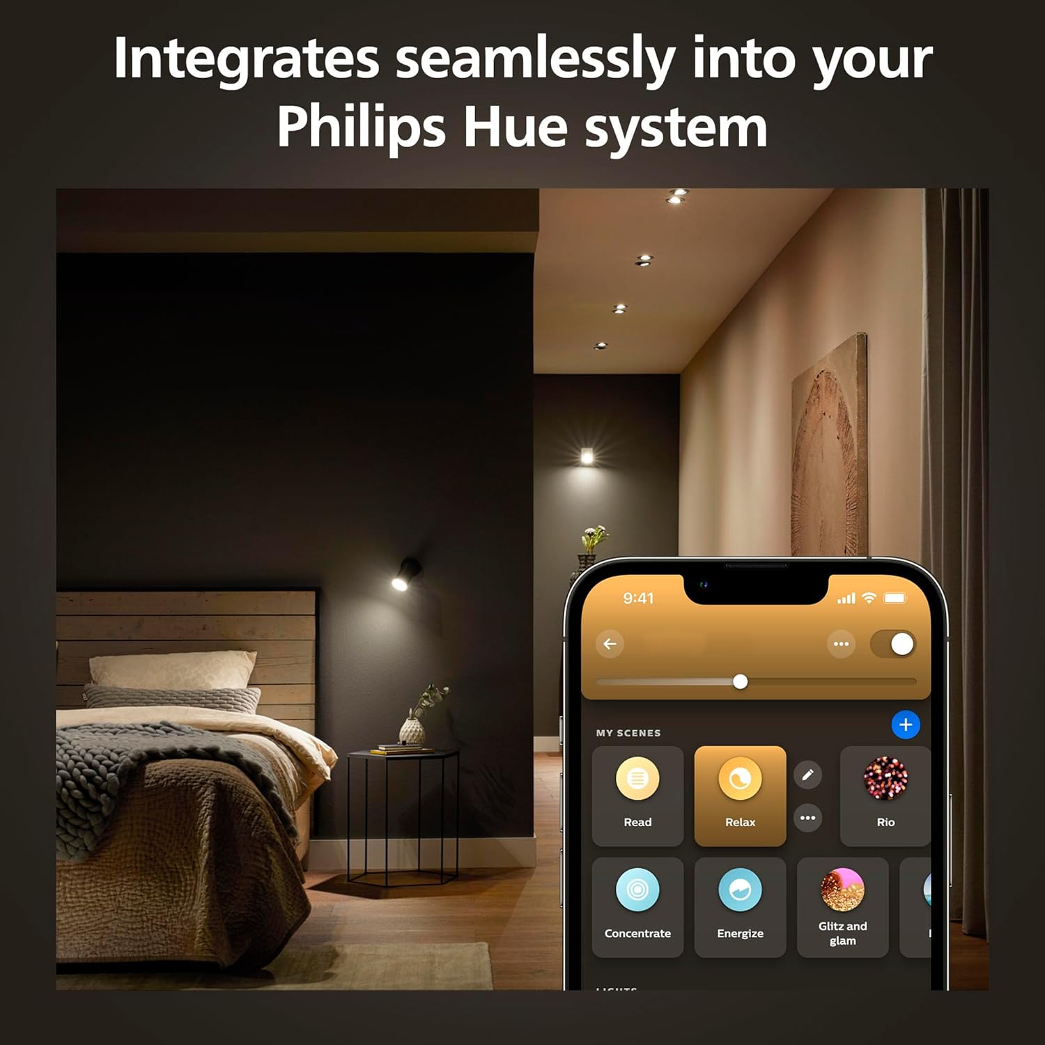 Detalle de Philips Hue GU10 – Smart LED Spotlight (3-Pack) White Ambiance