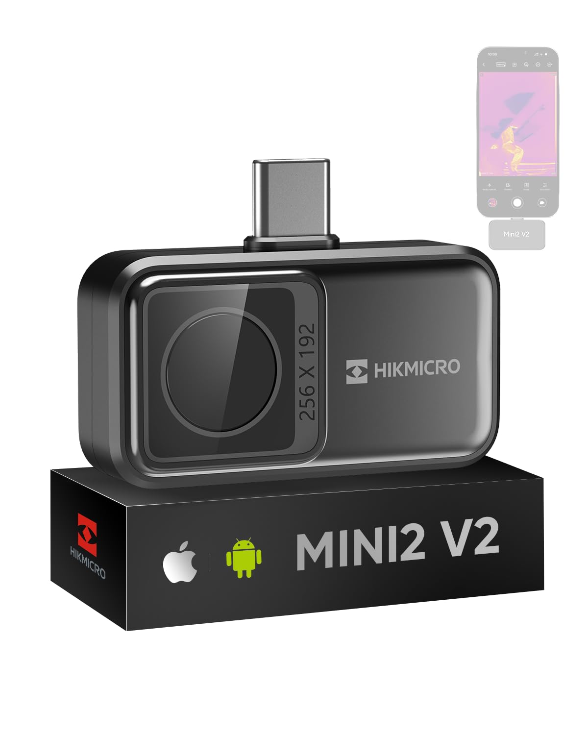 Detalle de HIKMICRO Mini2 V2 Thermal Camera, 512x384 SuperIR, 25 Hz, USB-C