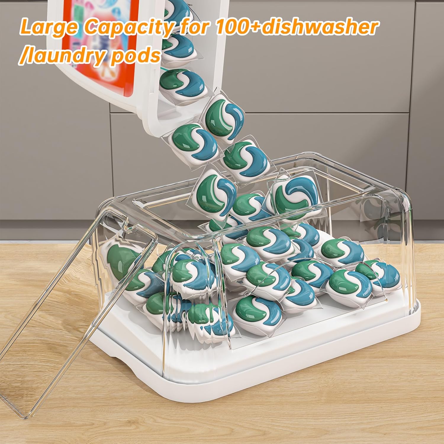 Detalle de 2-in-1 Trash Bag Holder, Laundry & Dishwasher Pods Container – Under Sink Organizer